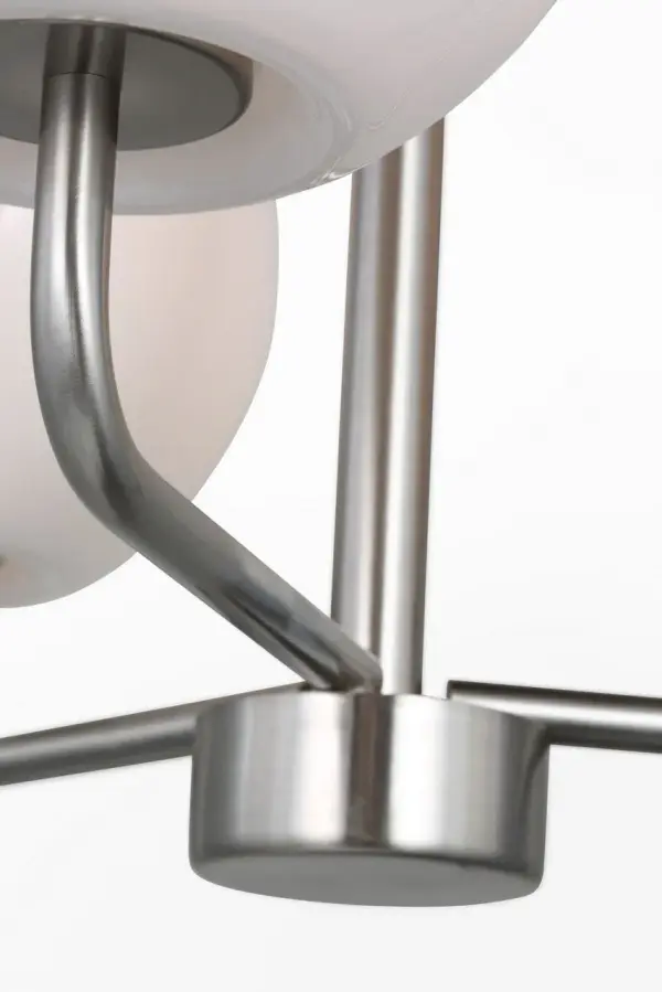 Rory Three Light Chandelier in Brushed Nickel - Image 4