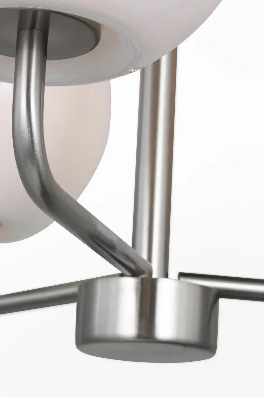 Rory Three Light Chandelier in Brushed Nickel - Image 4