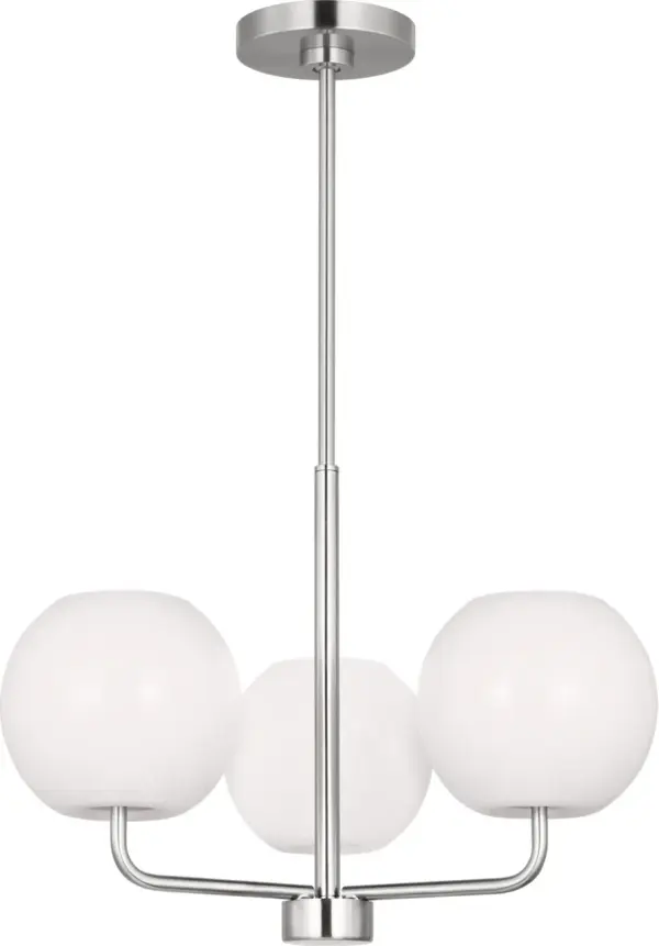 Rory Three Light Chandelier in Brushed Nickel - Image 5