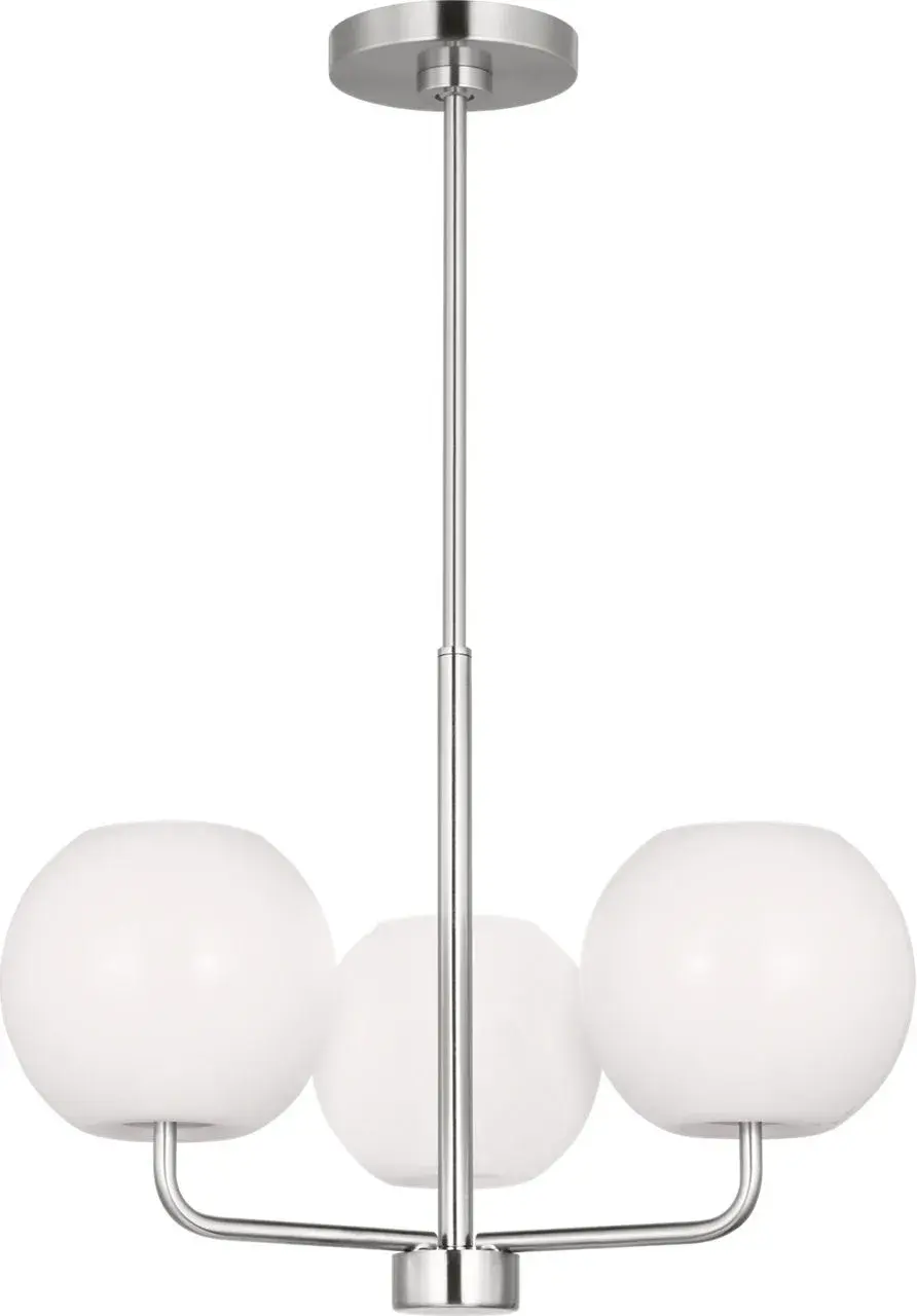 Rory Three Light Chandelier in Brushed Nickel - Image 5