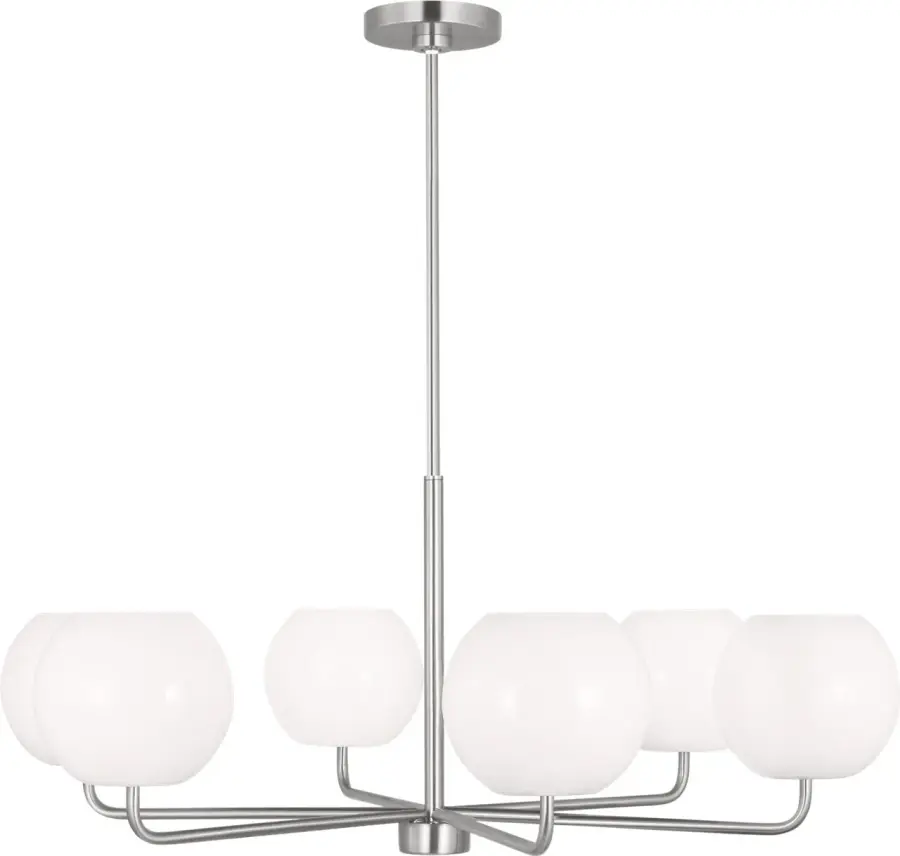 Rory Large Chandelier in Brushed Steel - Image 6