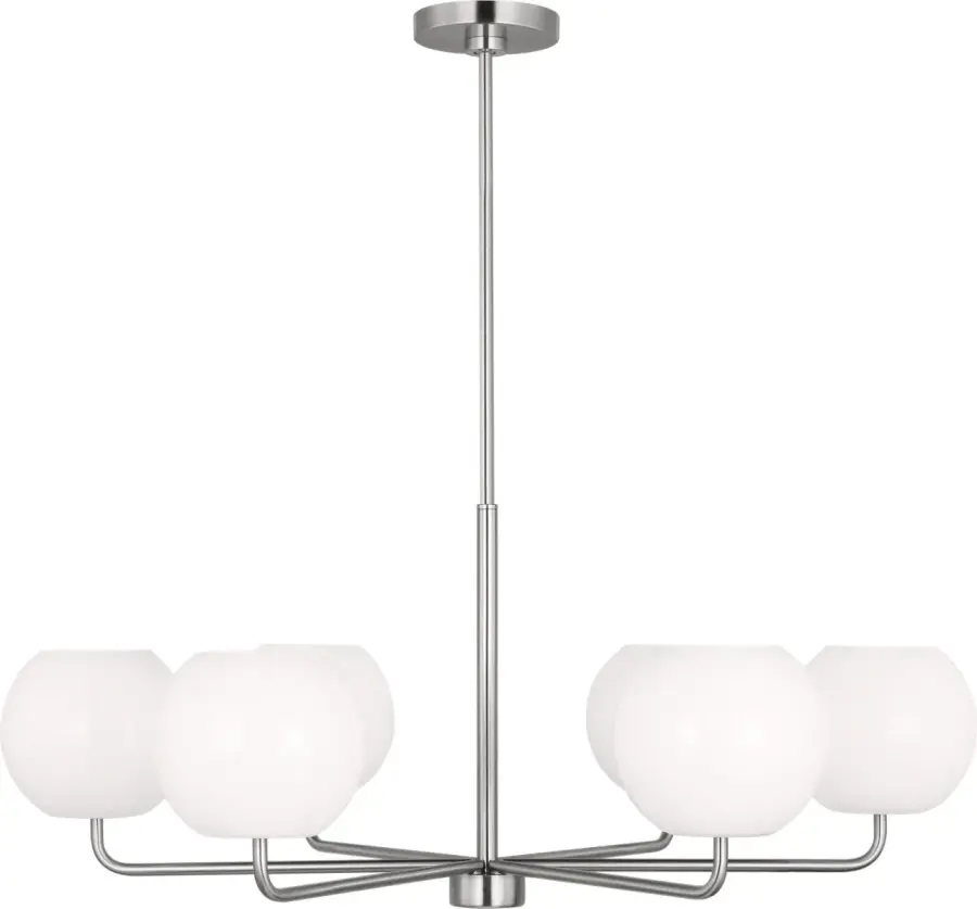Rory Large Chandelier in Brushed Steel - Image 9