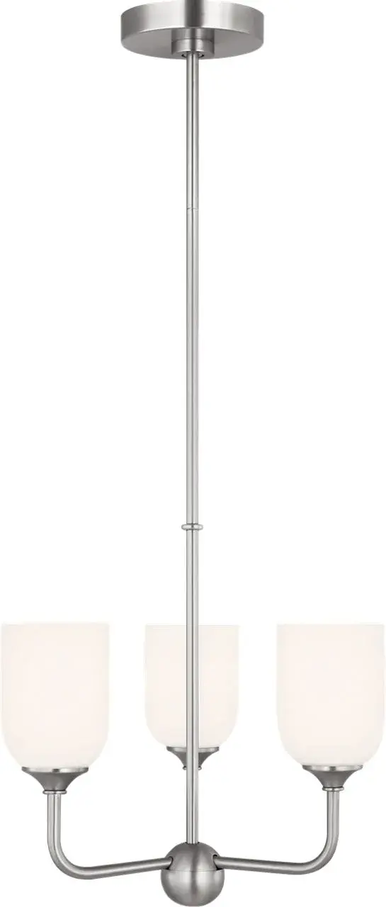 Emile Small Chandelier in Brushed Steel - Image 3