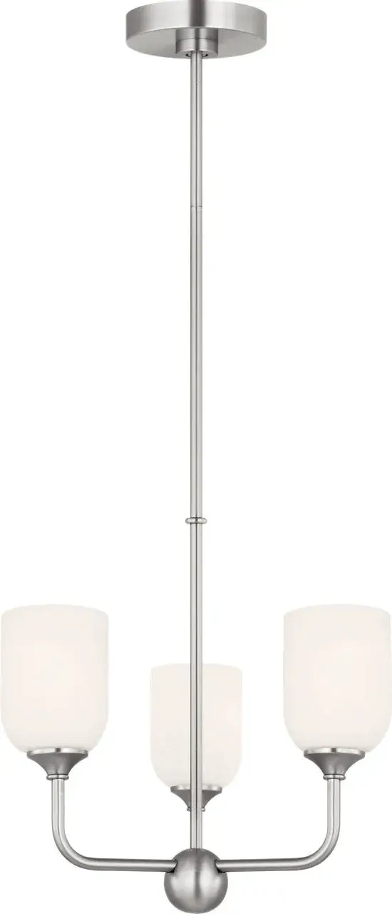 Emile Small Chandelier in Brushed Steel - Image 4