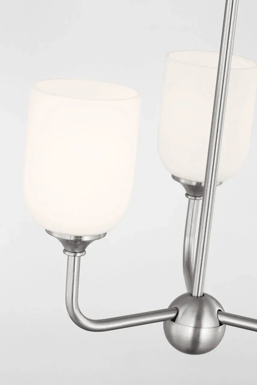 Emile Small Chandelier in Brushed Steel - Image 7