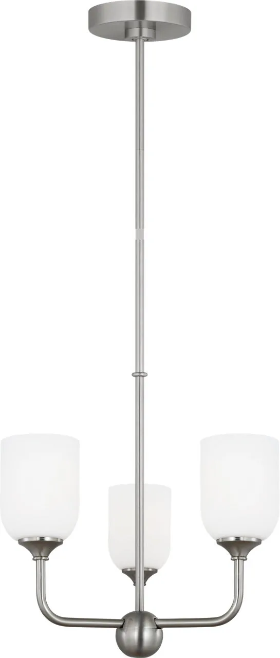 Emile Small Chandelier in Brushed Steel