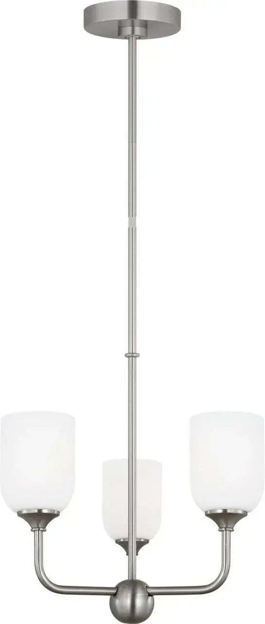 Emile Small Chandelier in Brushed Steel - Image 1