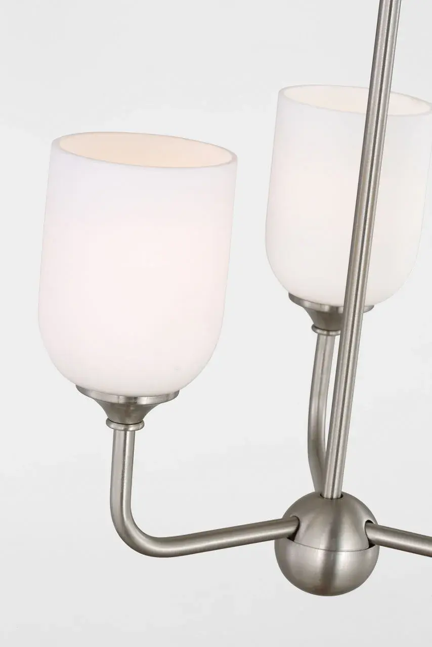 Emile Small Chandelier in Brushed Steel - Image 5