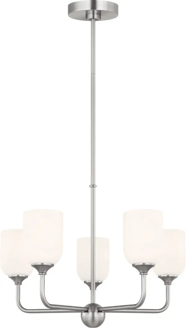 Emile Medium Chandelier in Brushed Steel - Image 3