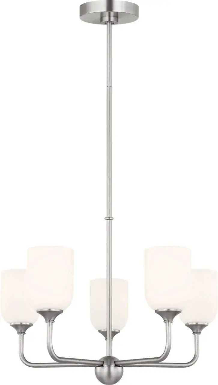 Emile Medium Chandelier in Brushed Steel - Image 3