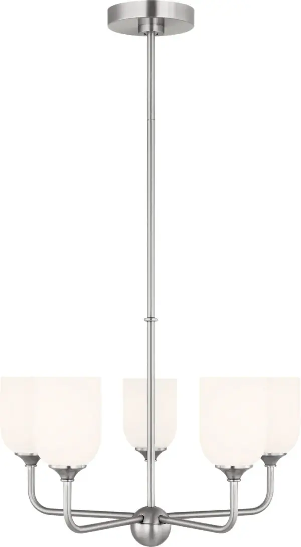 Emile Medium Chandelier in Brushed Steel - Image 4
