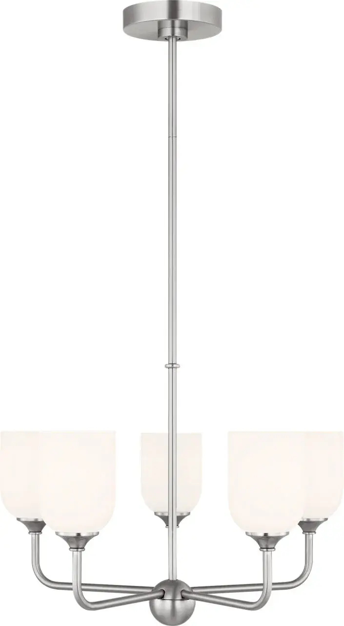 Emile Medium Chandelier in Brushed Steel - Image 4