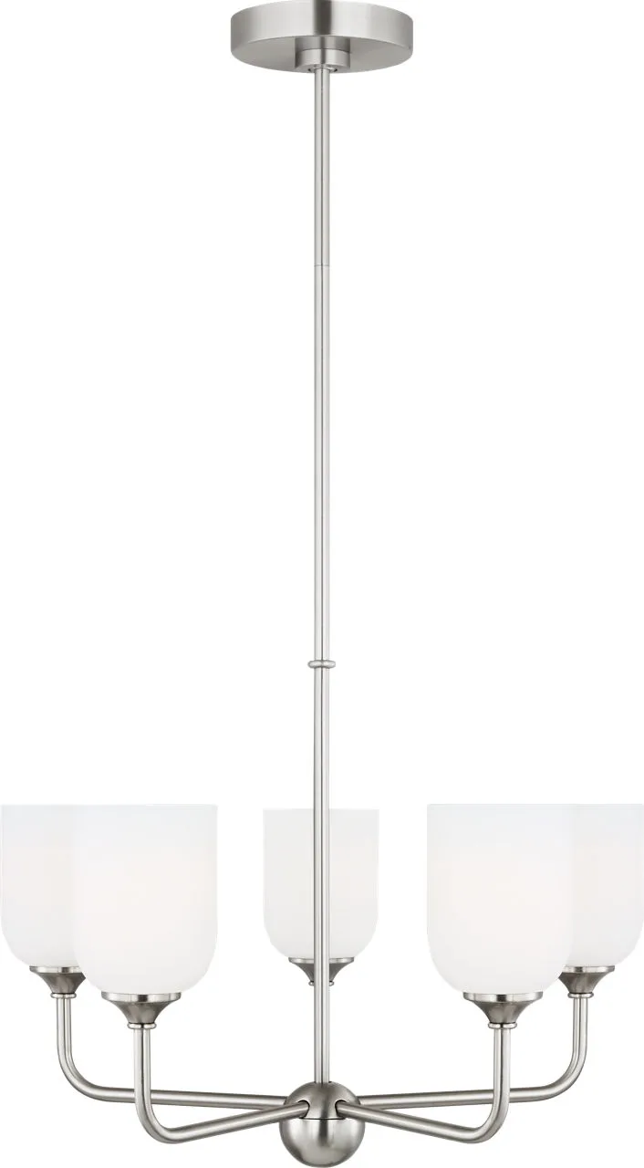 Emile Medium Chandelier in Brushed Steel