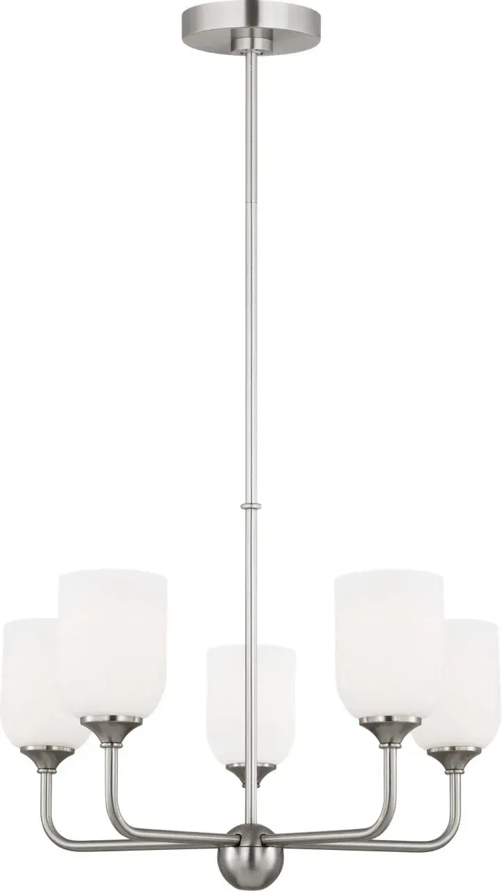 Emile Medium Chandelier in Brushed Steel - Image 2