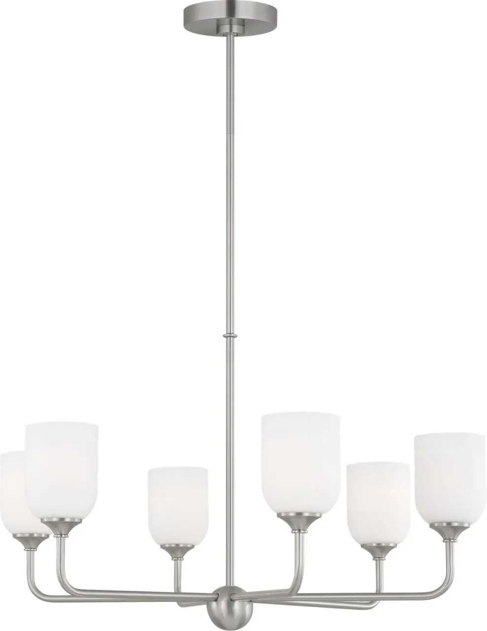 Emile Large Chandelier in Brushed Steel