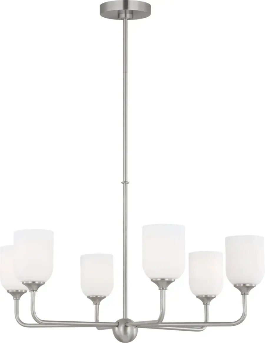 Emile Large Chandelier in Brushed Steel - Image 1