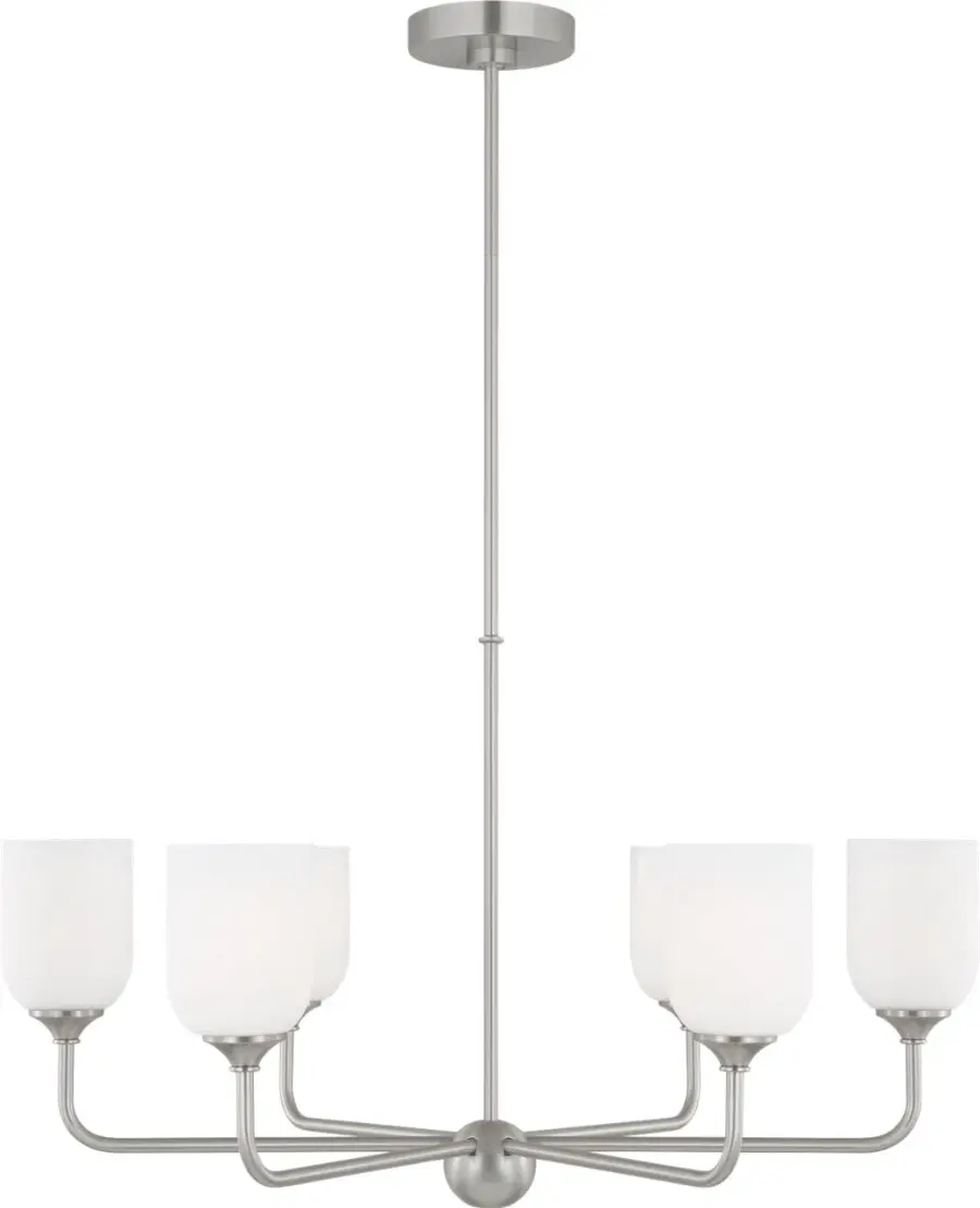 Emile Large Chandelier in Brushed Steel - Image 2