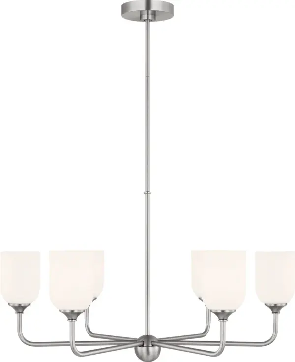 Emile Large Chandelier in Brushed Steel - Image 3