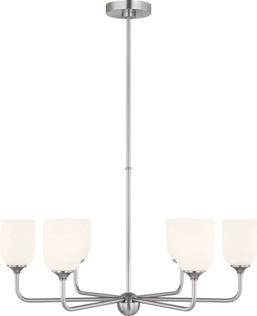 Emile Large Chandelier in Brushed Steel - Image 3