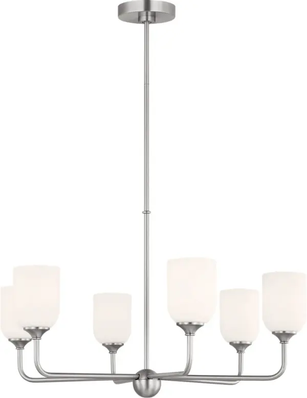 Emile Large Chandelier in Brushed Steel - Image 4