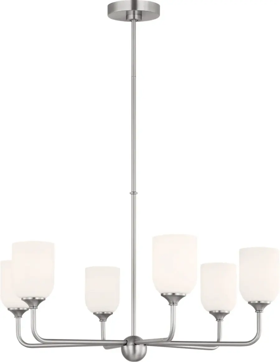 Emile Large Chandelier in Brushed Steel - Image 4