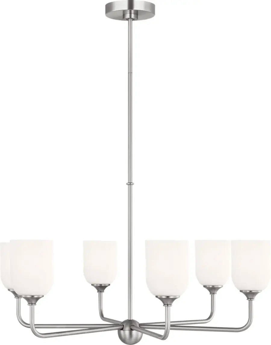 Emile Large Chandelier in Brushed Steel - Image 6