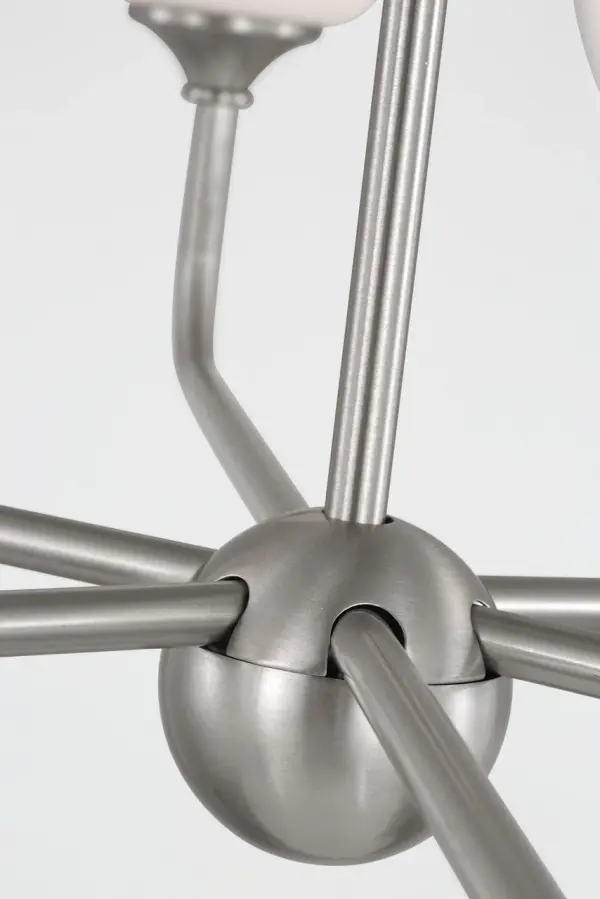 Emile Large Chandelier in Brushed Steel - Image 7