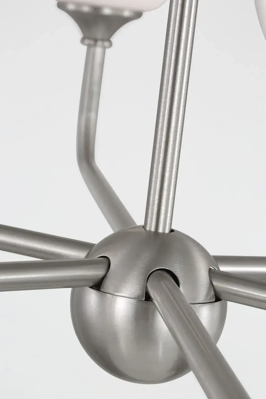 Emile Large Chandelier in Brushed Steel - Image 7