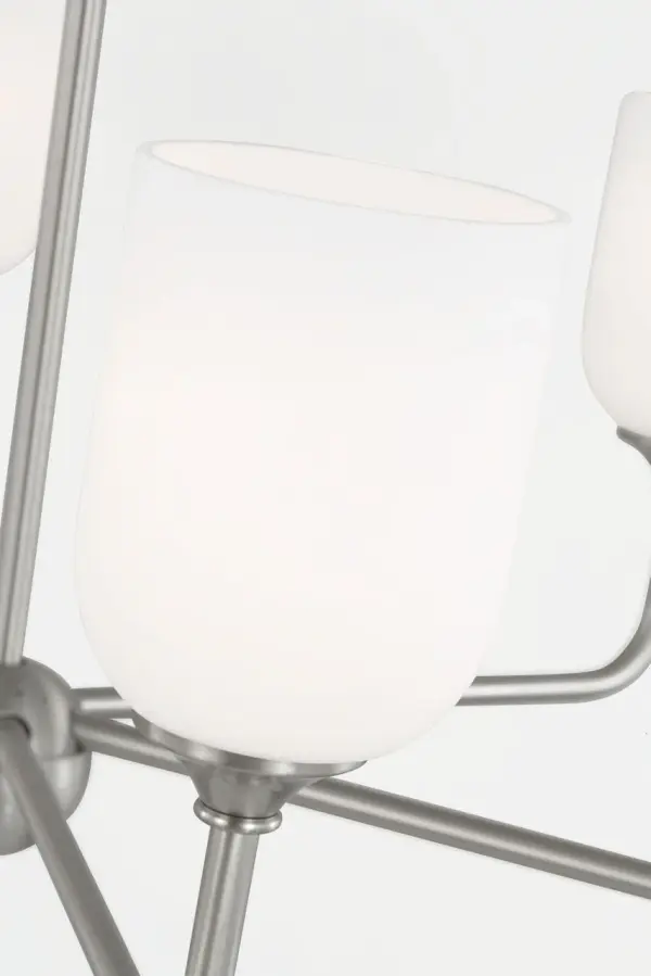 Emile Large Chandelier in Brushed Steel - Image 8
