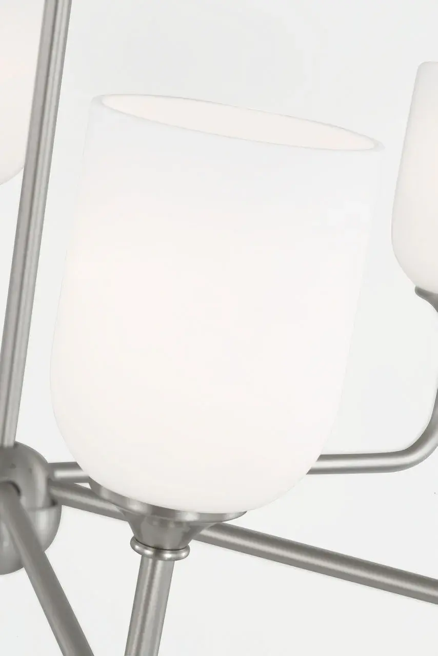 Emile Large Chandelier in Brushed Steel - Image 8