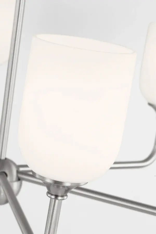 Emile Large Chandelier in Brushed Steel - Image 9