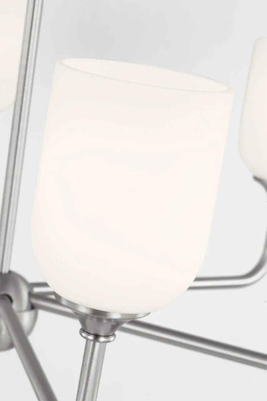Emile Large Chandelier in Brushed Steel - Image 9