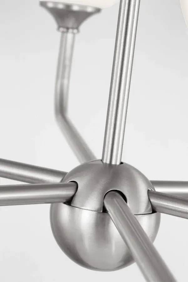 Emile Large Chandelier in Brushed Steel - Image 10