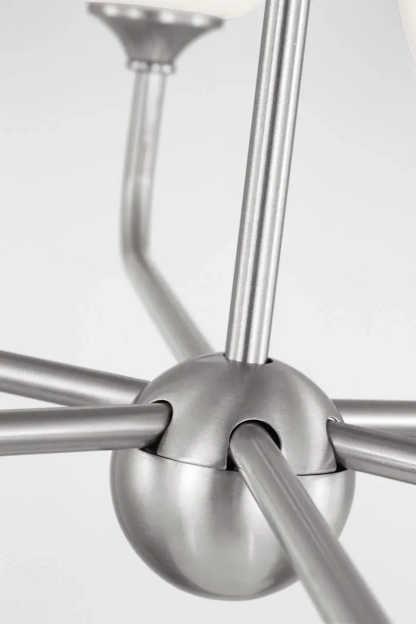 Emile Large Chandelier in Brushed Steel - Image 10