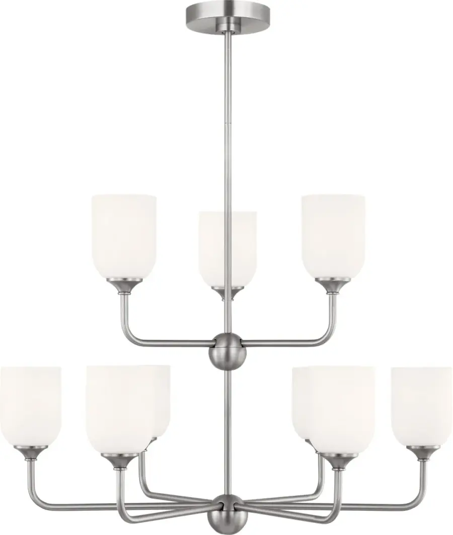 Emile Extra Large Chandelier in Brushed Steel - Image 2
