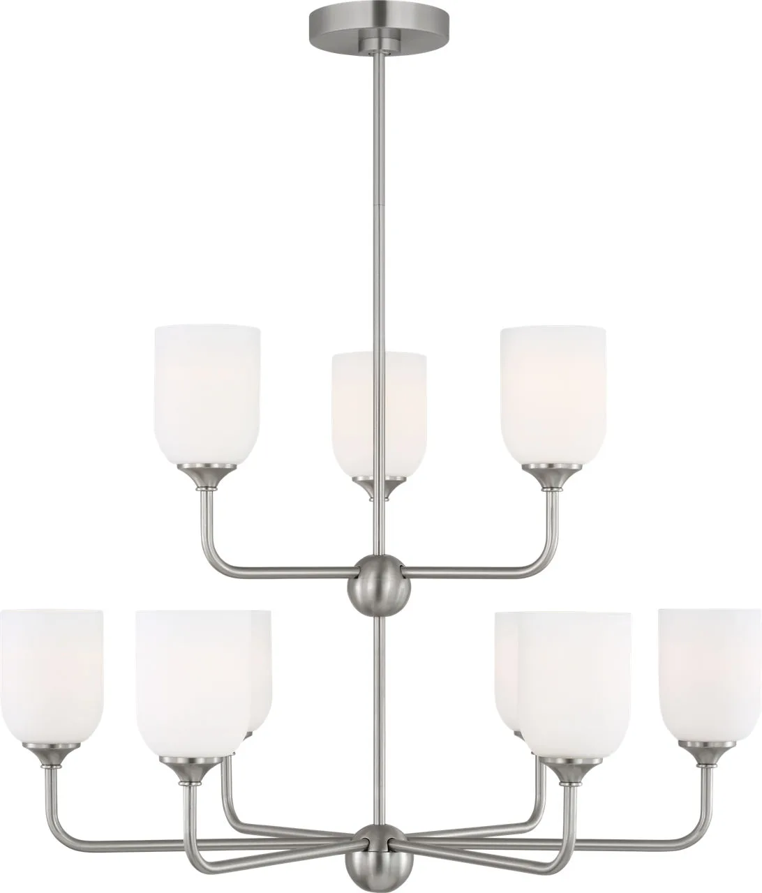 Emile Extra Large Chandelier in Brushed Steel