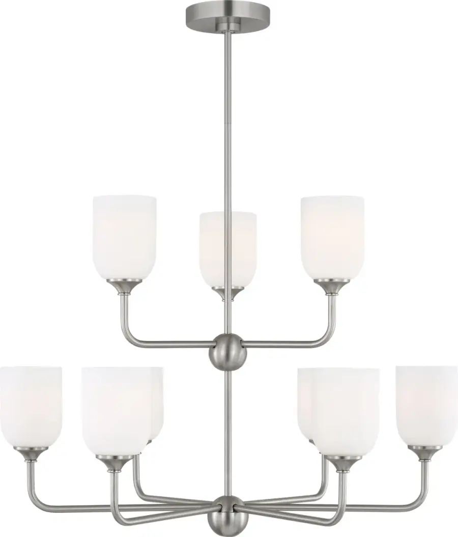 Emile Extra Large Chandelier in Brushed Steel - Image 1