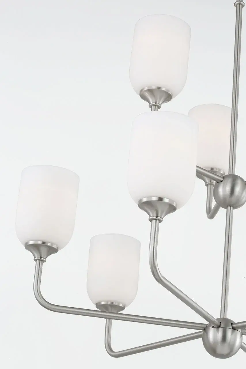 Emile Extra Large Chandelier in Brushed Steel - Image 4