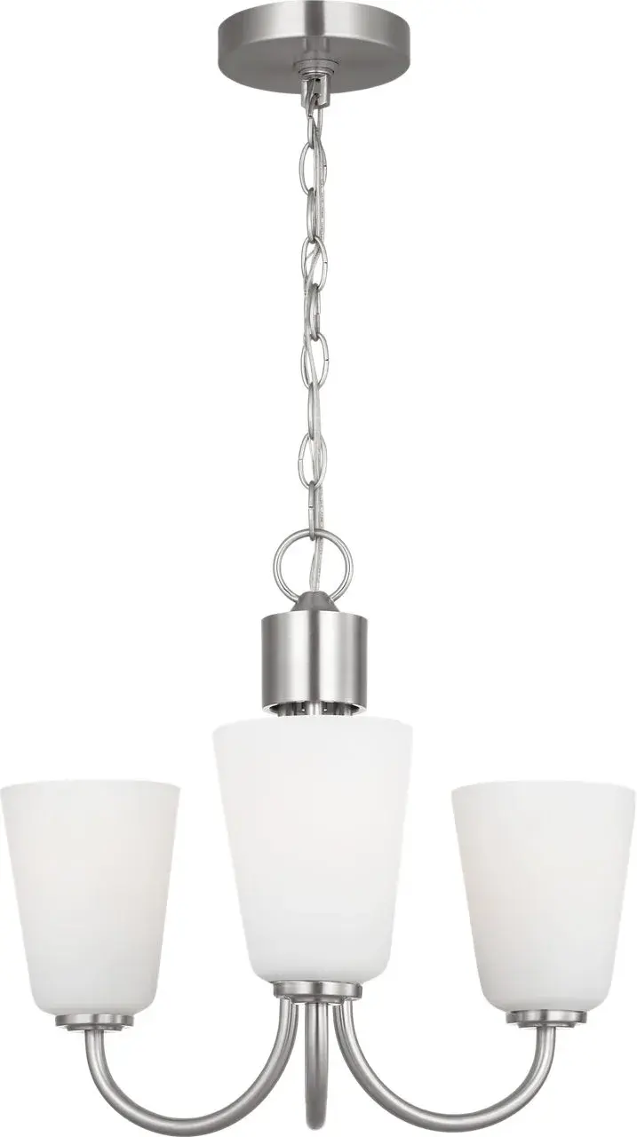 Miles Small Chandelier in Brushed Nickel - Image 2