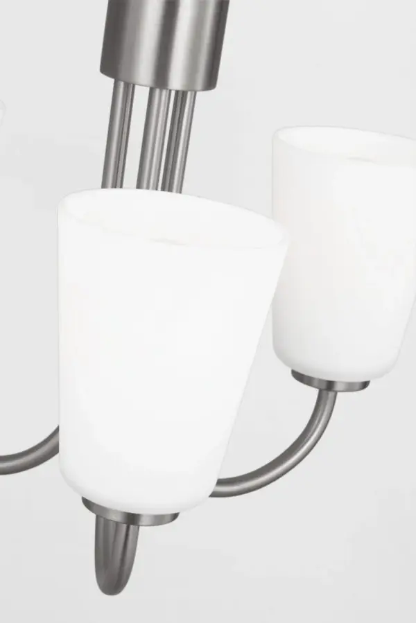 Miles Small Chandelier in Brushed Nickel - Image 3
