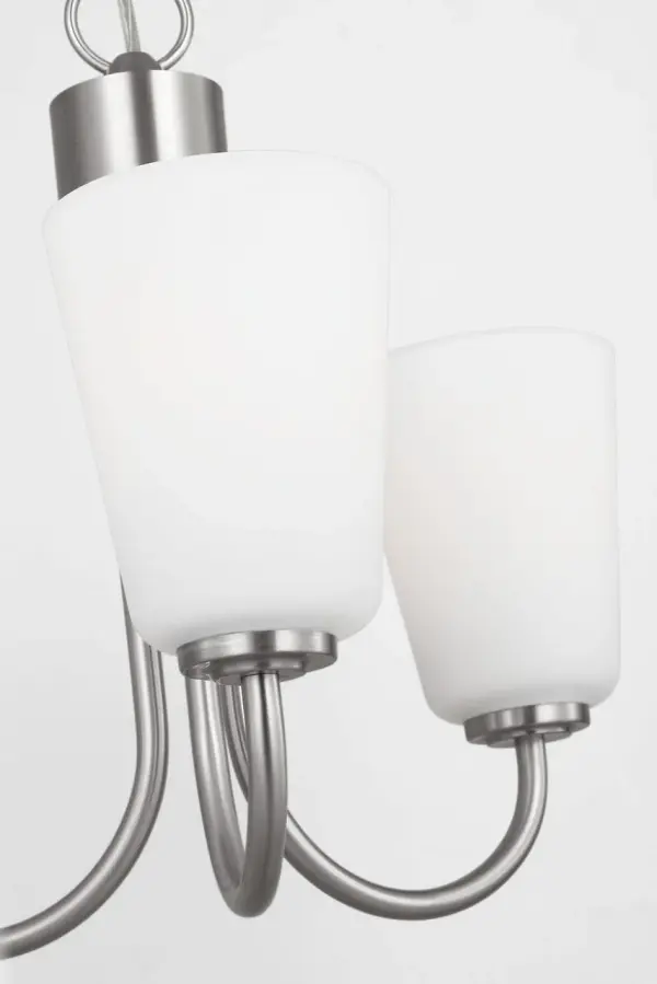 Miles Small Chandelier in Brushed Nickel - Image 4