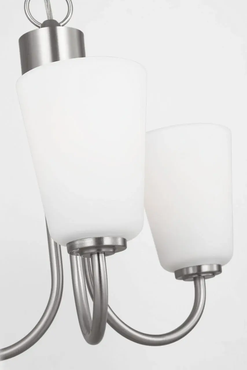 Miles Small Chandelier in Brushed Nickel - Image 4