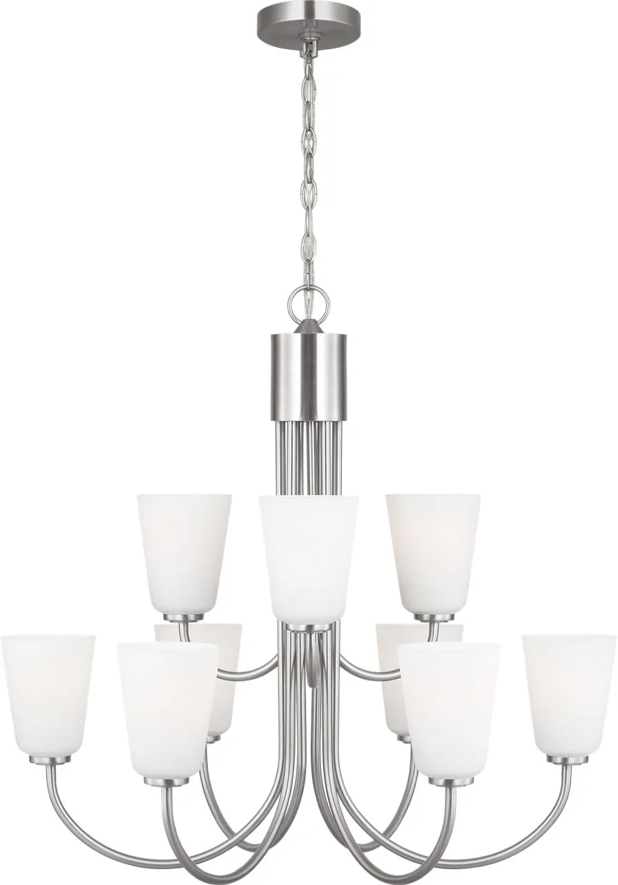 Miles Large Chandelier in Brushed Nickel