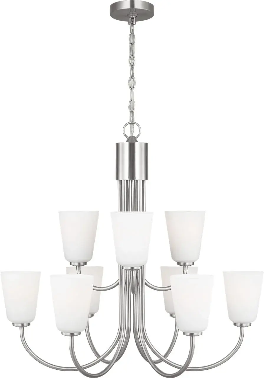 Miles Large Chandelier in Brushed Nickel - Image 1