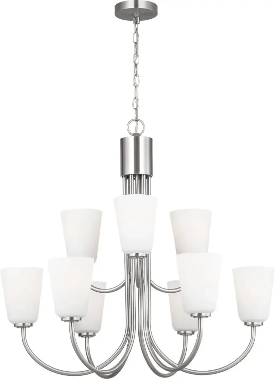 Miles Large Chandelier in Brushed Nickel - Image 2