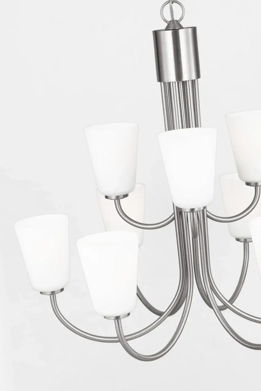 Miles Large Chandelier in Brushed Nickel - Image 4