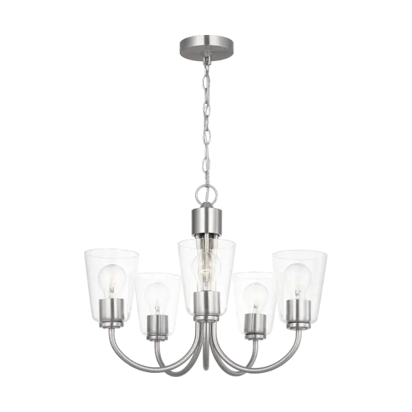 Miles Medium Chandelier in Brushed Nickel - Image 4