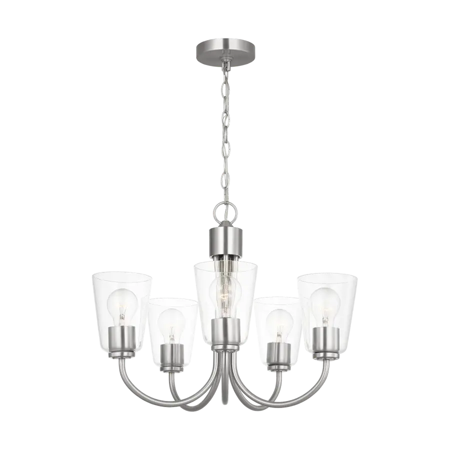 Miles Medium Chandelier in Brushed Nickel - Image 4