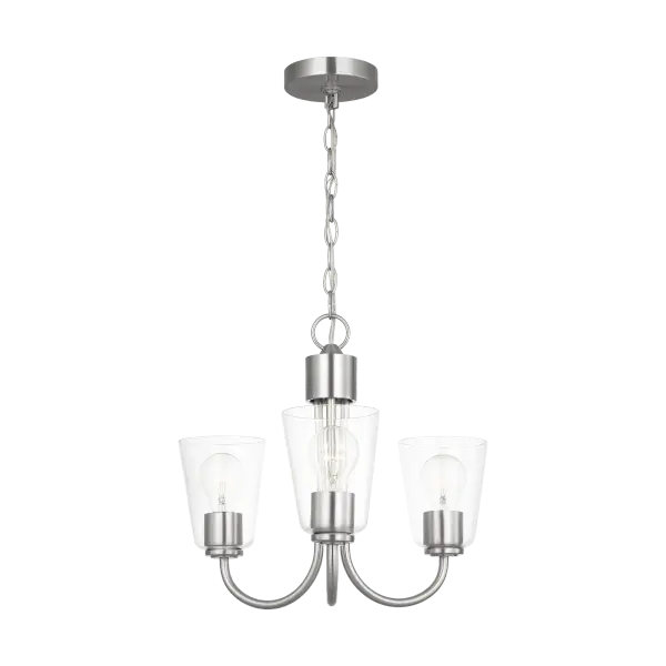 Miles Small Chandelier in Brushed Nickel - Image 4