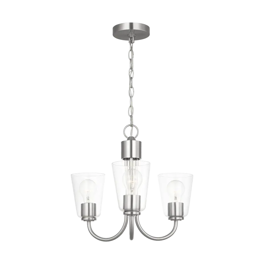 Miles Small Chandelier in Brushed Nickel - Image 4
